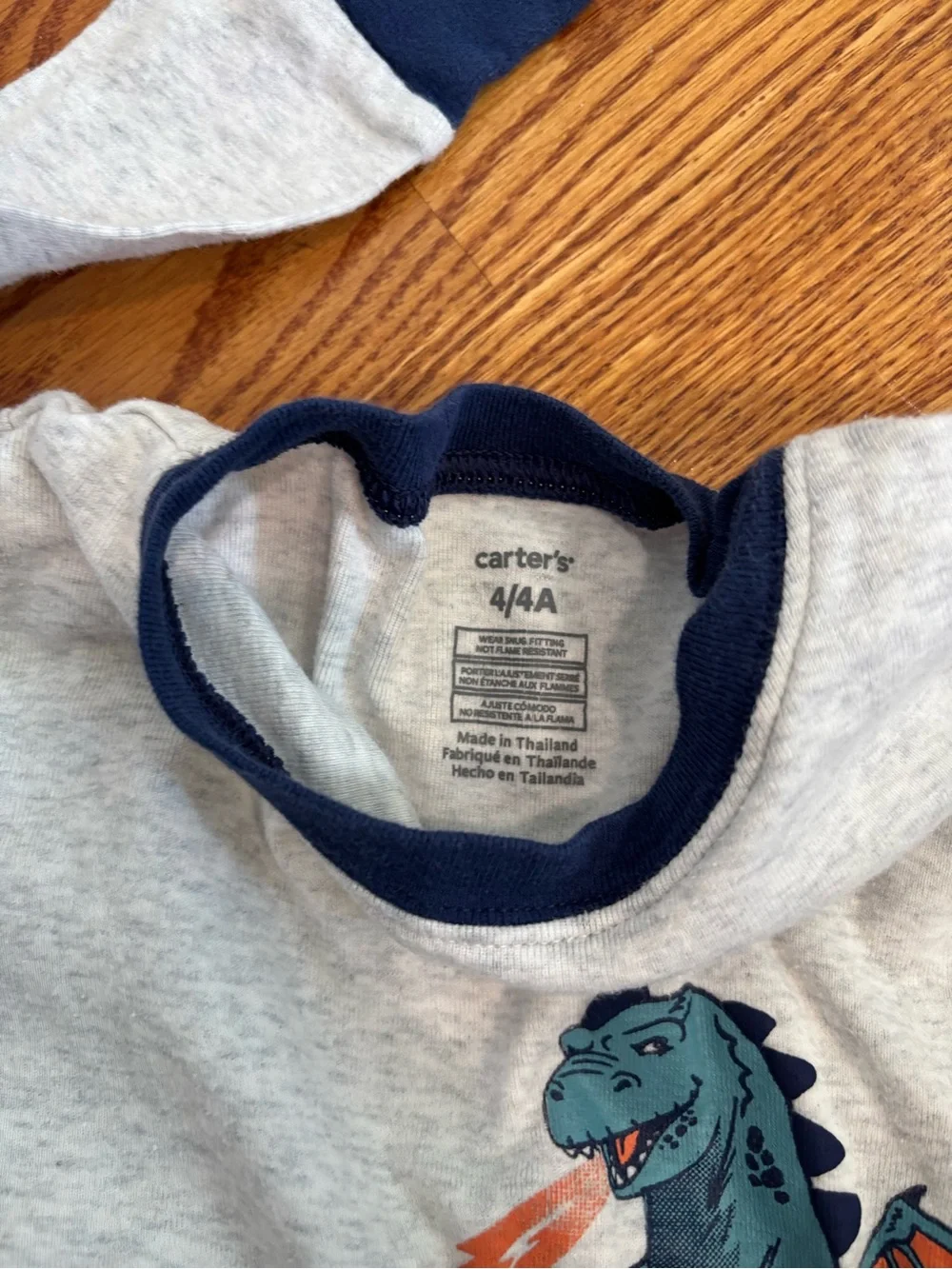Carter's Gray and Navy Dinosaur Toddler Top